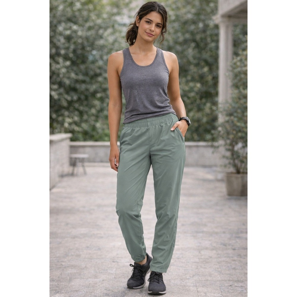 The‎ North Face Womens Size 6 Green Utility Jogger Pants Elastic Waist Pockets